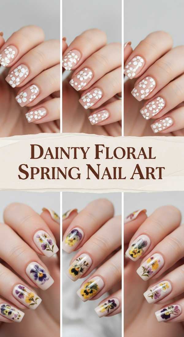 Dainty Floral Spring Nail Art 69df3abc263e7