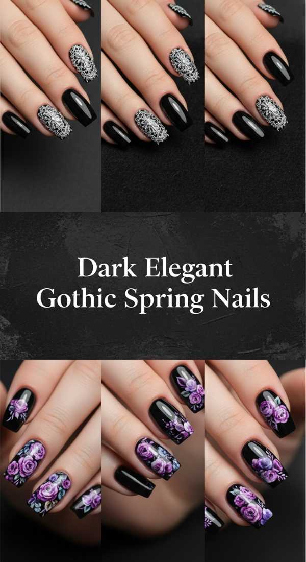 Dark Elegant Gothic Spring Nails 69ee40a26ac0a