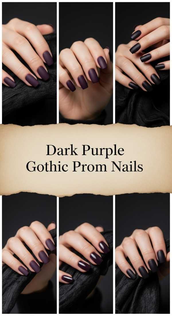 Dark Purple Gothic Prom Nails 69f32b788d56a