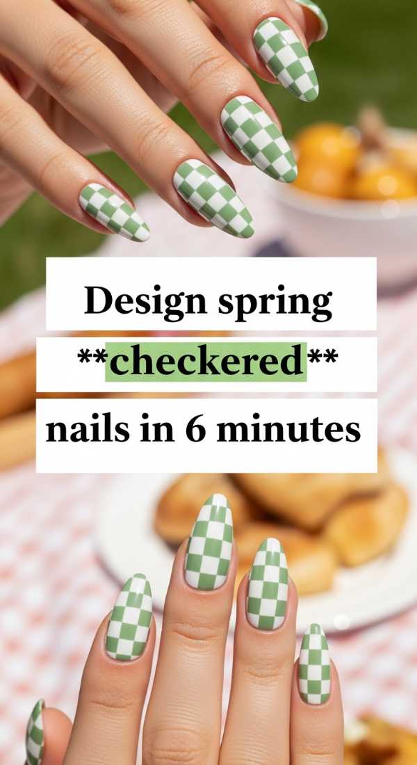 Design Spring Checkered Nails In 6 Minutes 69ea6899f352f