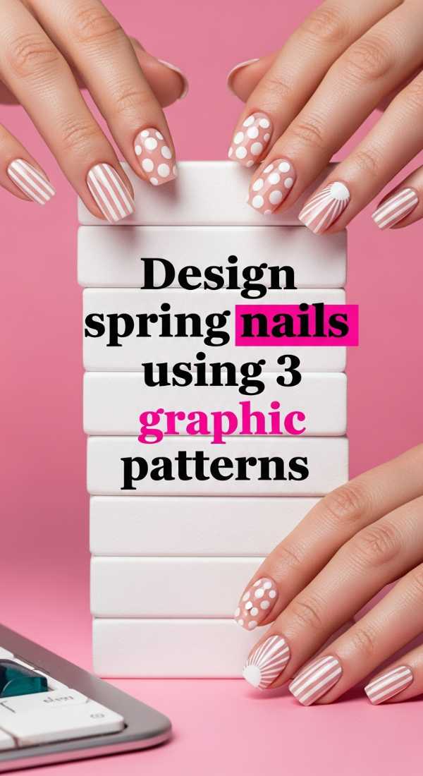 Design White Spring Nails Using 3 Graphic Patterns 69ed0a9af07c9