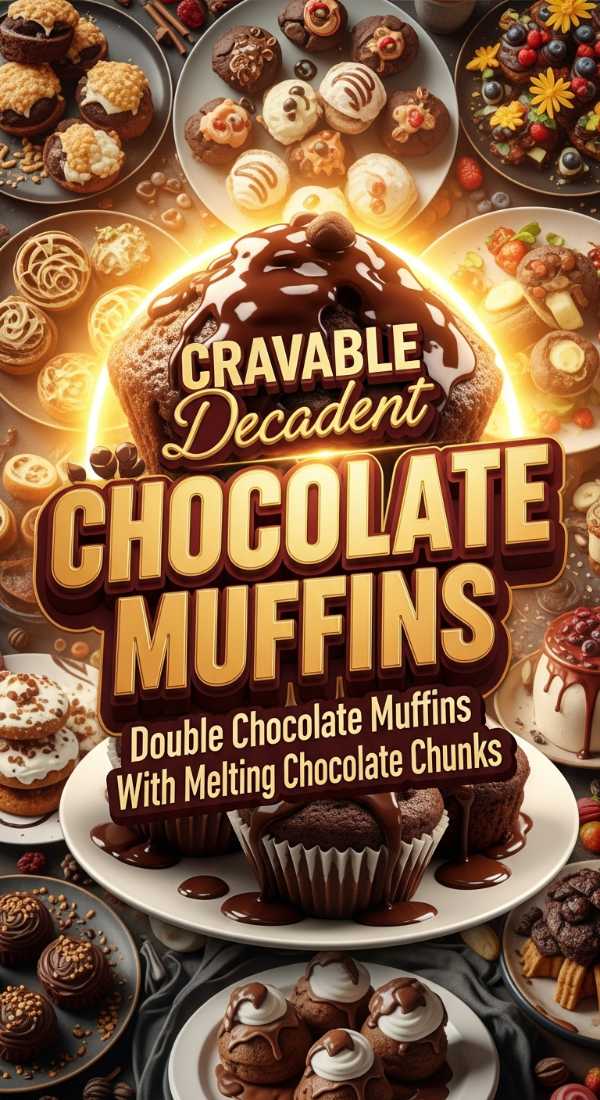 Double Chocolate Muffins With Melting Chocolate Chunks 69dfd95b1a653