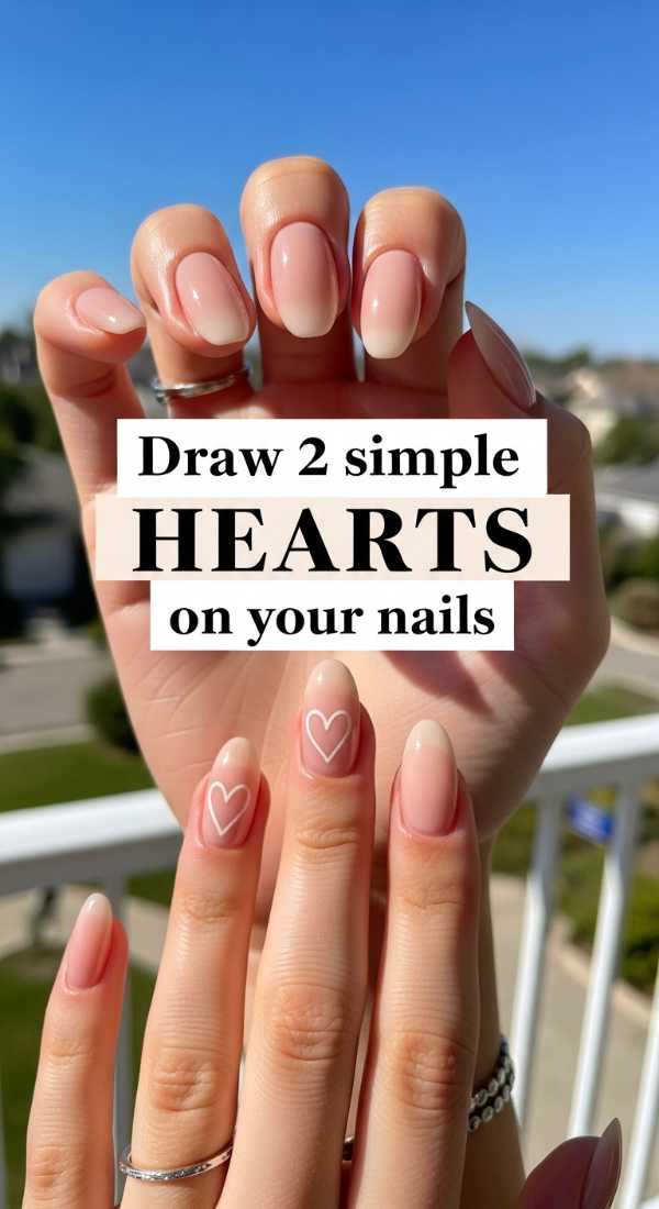 Draw 2 Simple Hearts On Your Nails 69ed0bd404a2e