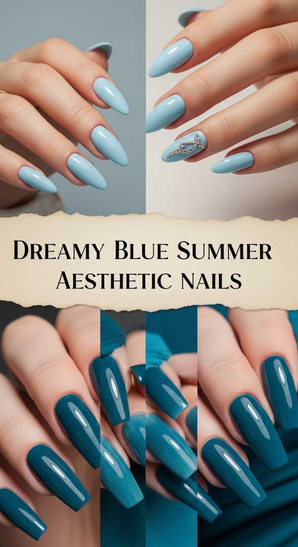 Dreamy Blue Summer Aesthetic Nails 69e65188e0777