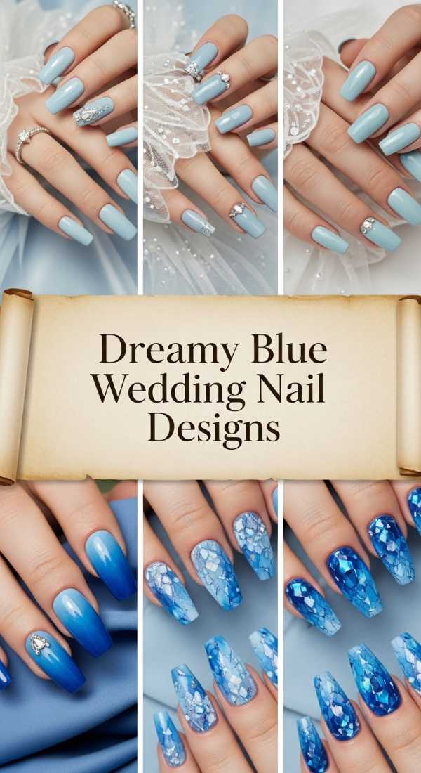 Dreamy Blue Wedding Nail Designs 69e65185b8361
