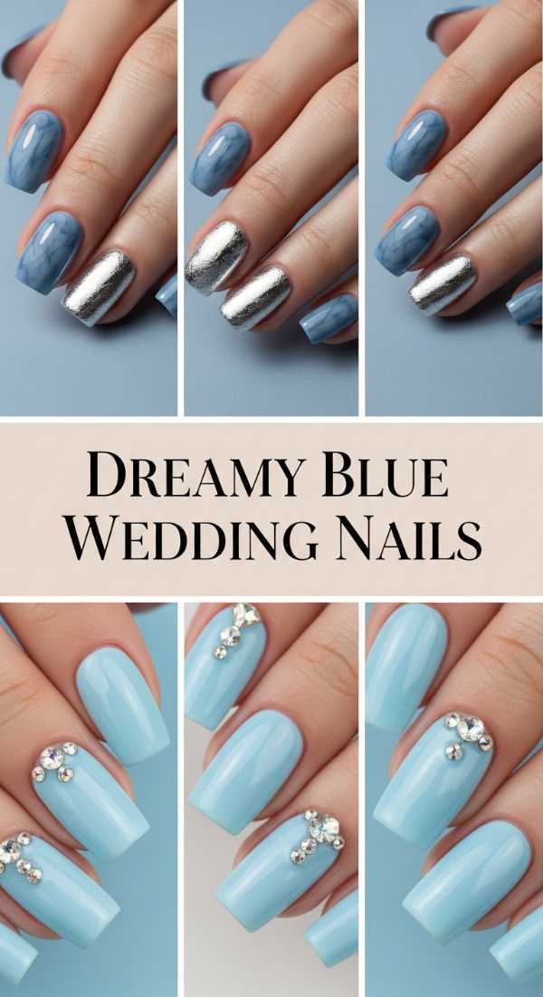 Dreamy Blue Wedding Nails 69df1bab310af
