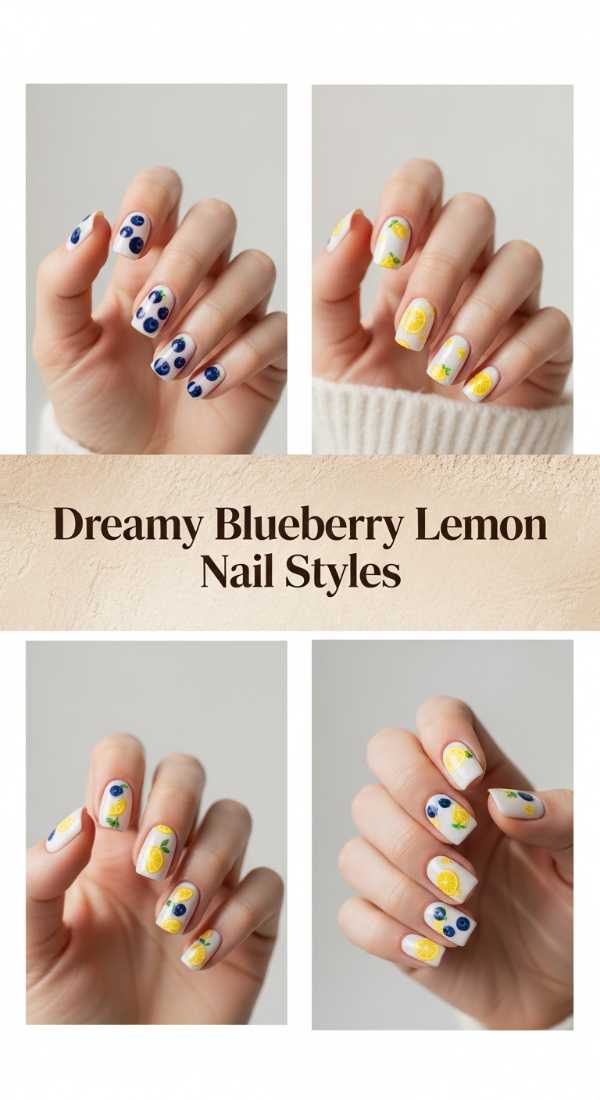 Dreamy Blueberry Lemon Nail Styles 69df1ba840385