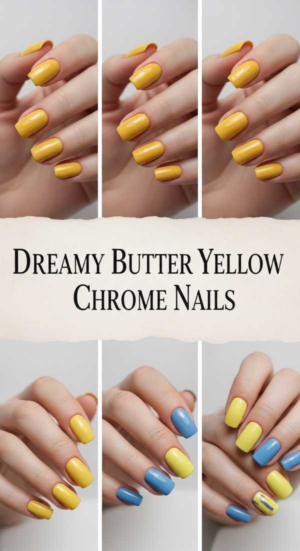 Dreamy Butter Yellow Chrome Nails 69ee409706b34