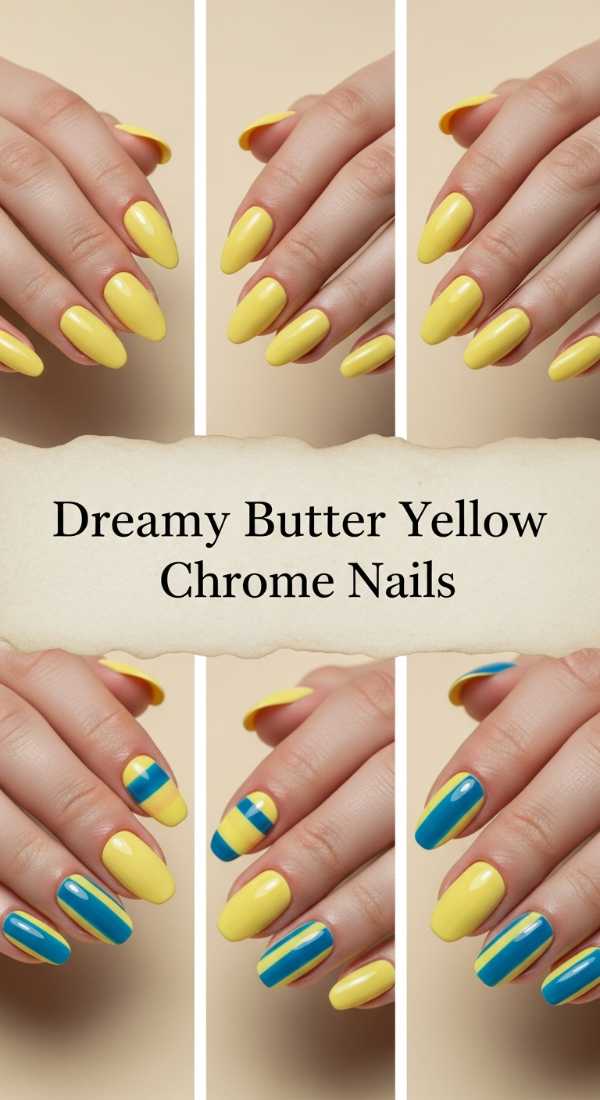 Dreamy Butter Yellow Chrome Nails 69ee40a22048e