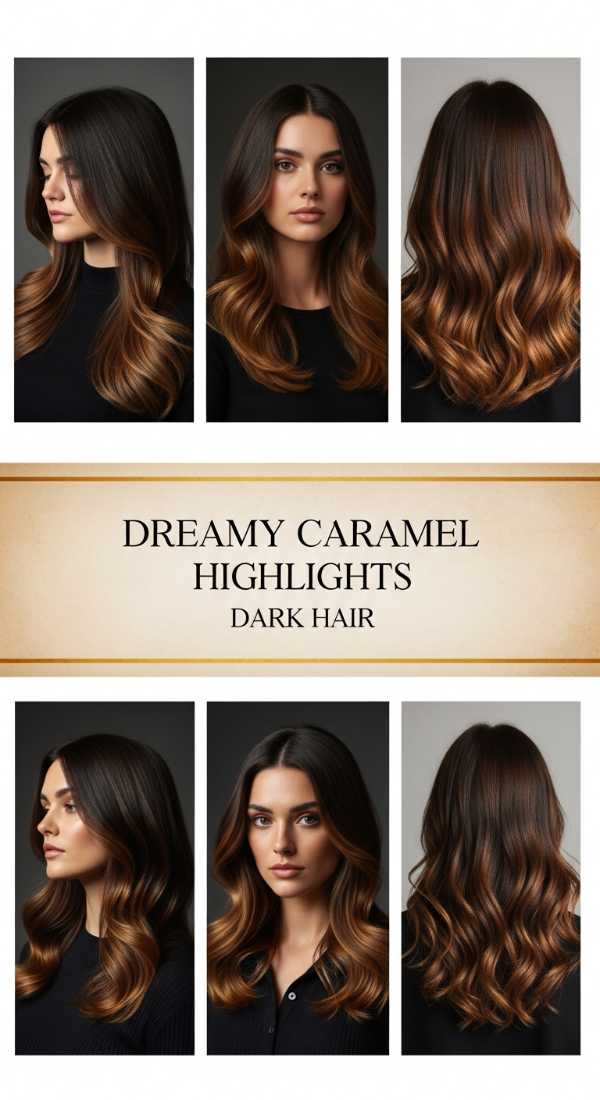 Dreamy Caramel Highlights Dark Hair 69e5e107b2043