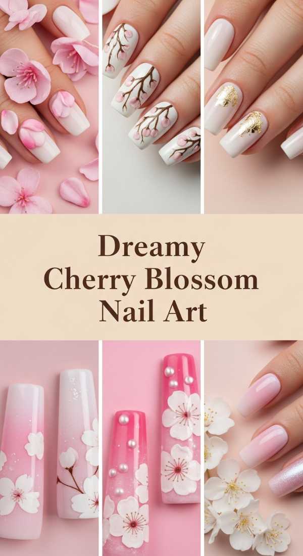Dreamy Cherry Blossom Nail Art 69ecf89648c9a