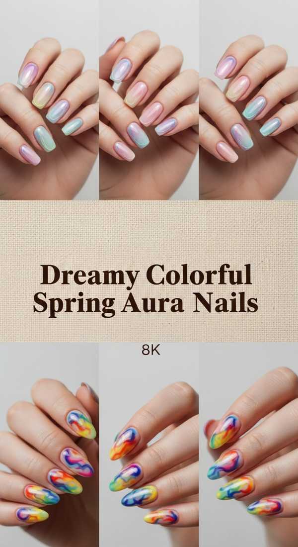 Dreamy Colorful Spring Aura Nails 69f0cc2c0dba2