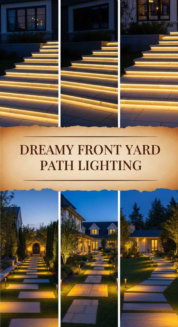 Dreamy Front Yard Path Lighting 69df43e801e6a