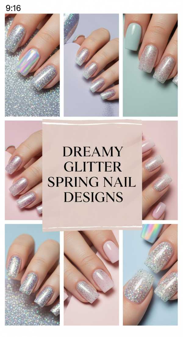 Dreamy Glitter Spring Nail Designs 69df3abf96312
