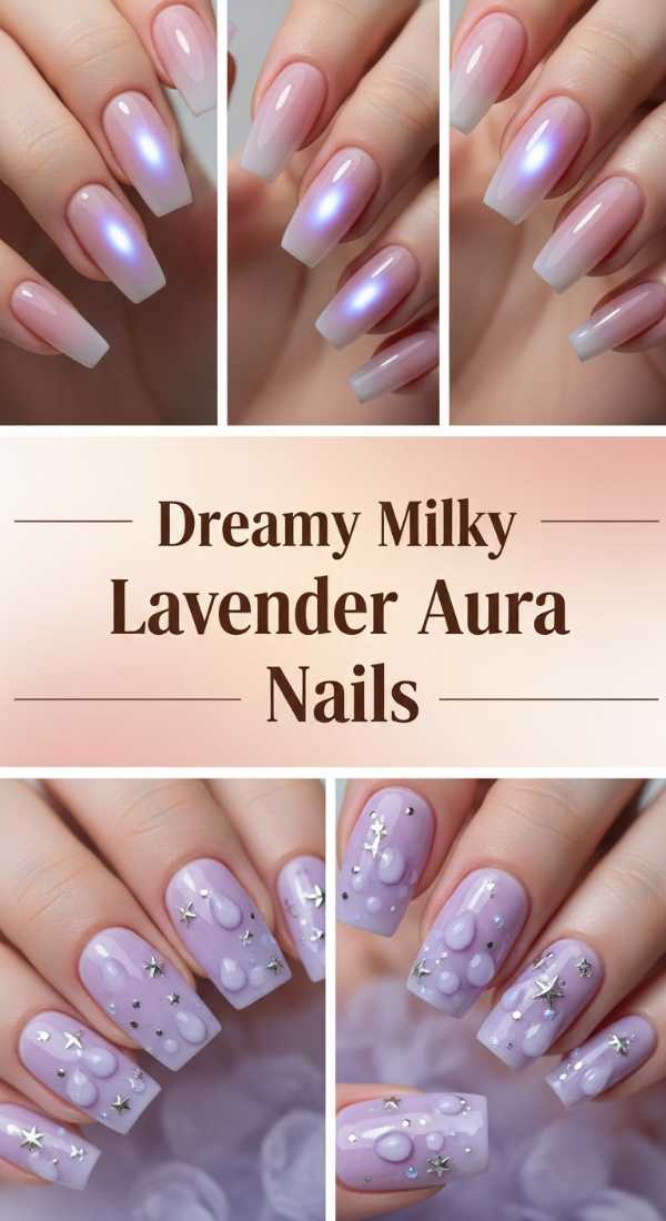 Dreamy Milky Lavender Aura Nails 69ee418b203c5