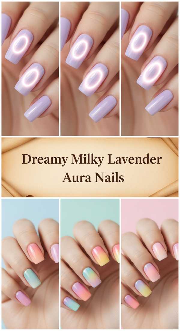 Dreamy Milky Lavender Aura Nails 69ef3ad492d63