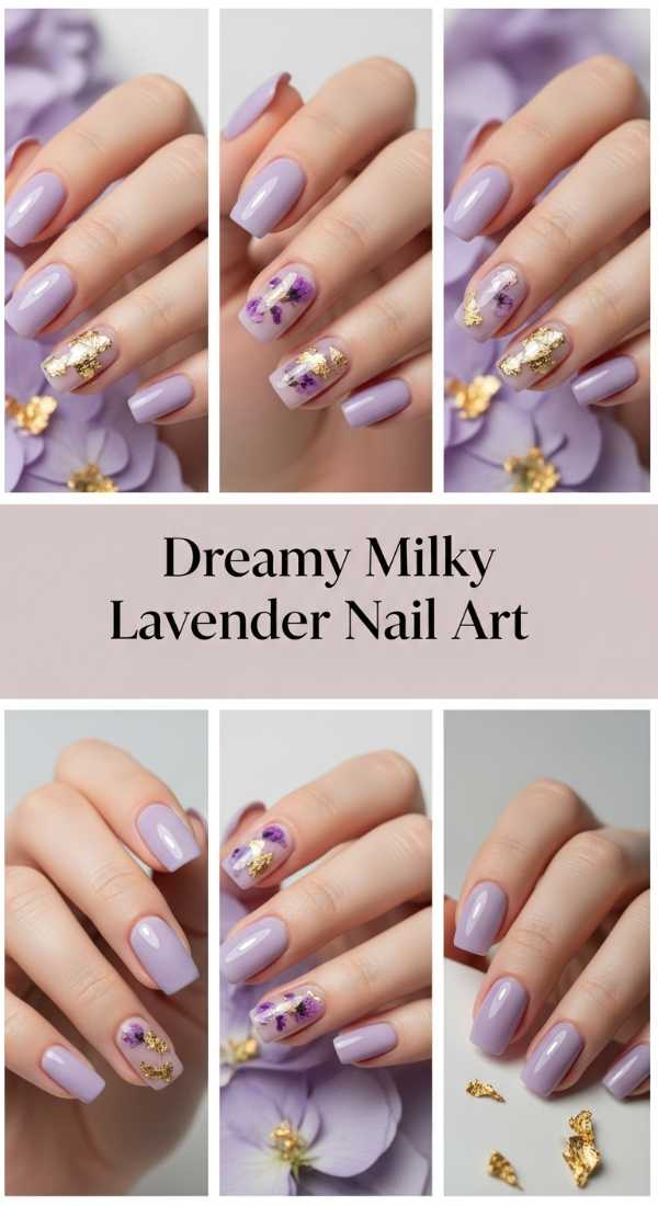 Dreamy Milky Lavender Nail Art 69f0cc4cc6f9d