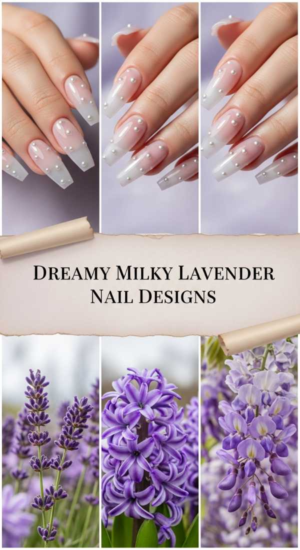 Dreamy Milky Lavender Nail Designs 69ef3ad8662b3