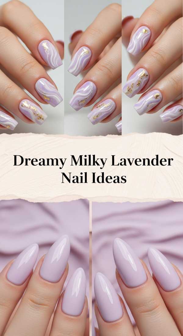 Dreamy Milky Lavender Nail Ideas 69ecf7388a551