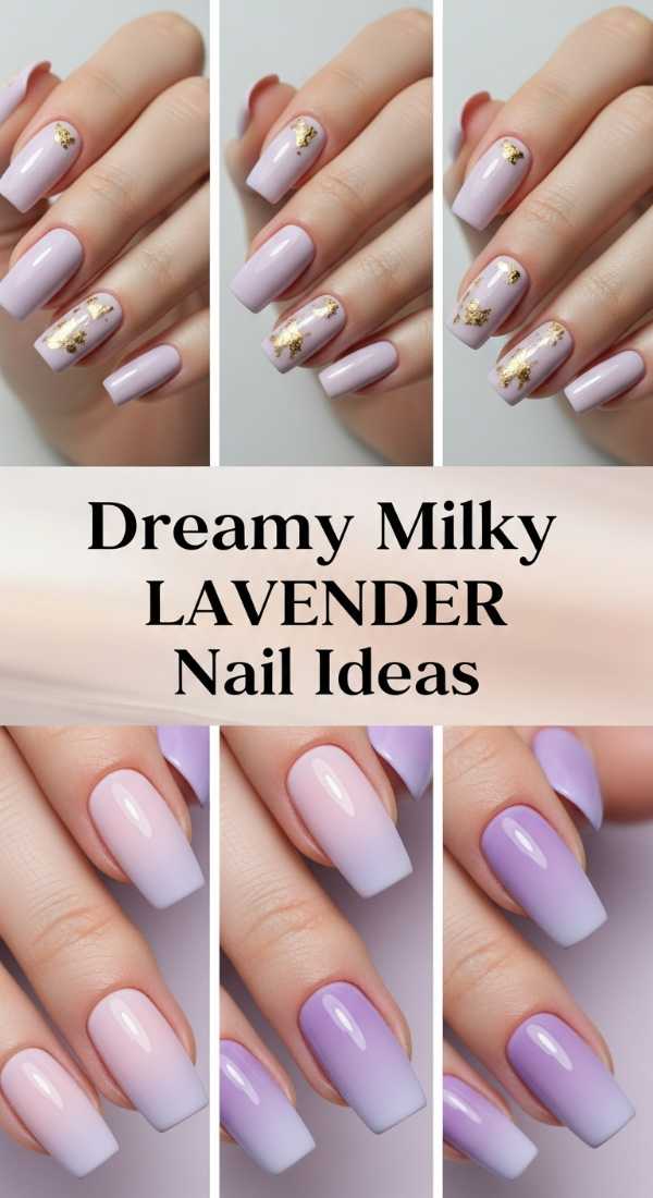 Dreamy Milky Lavender Nail Ideas 69ee408b811f5