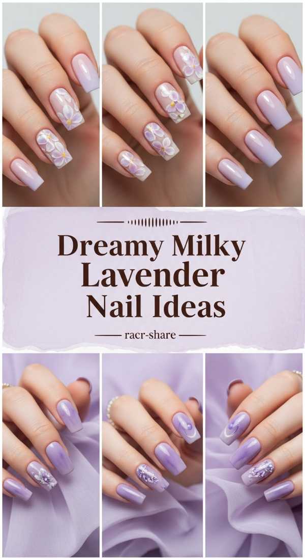 Dreamy Milky Lavender Nail Ideas 69ee4176e8ad0
