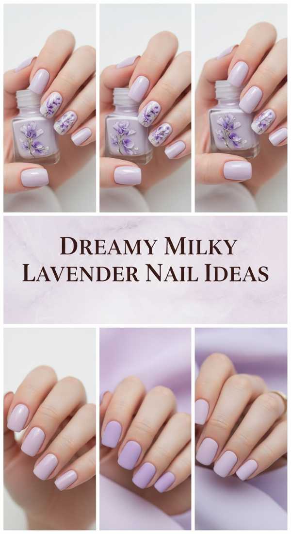 Dreamy Milky Lavender Nail Ideas 69ef3c8678637