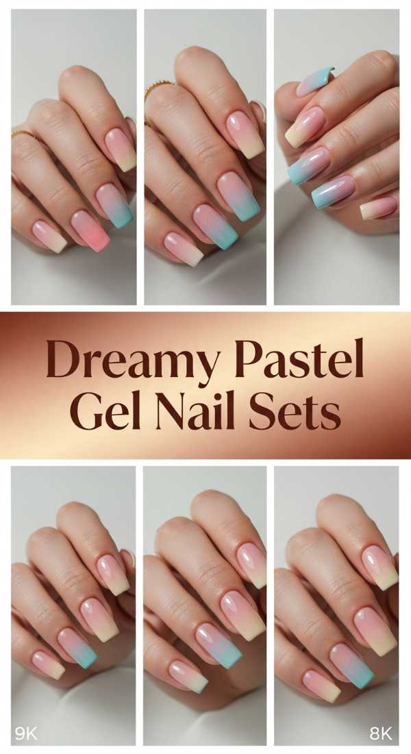Dreamy Pastel Gel Nail Sets 69de45801e1bf