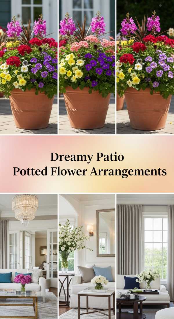 Dreamy Patio Potted Flower Arrangements 69f0e5c44cb78