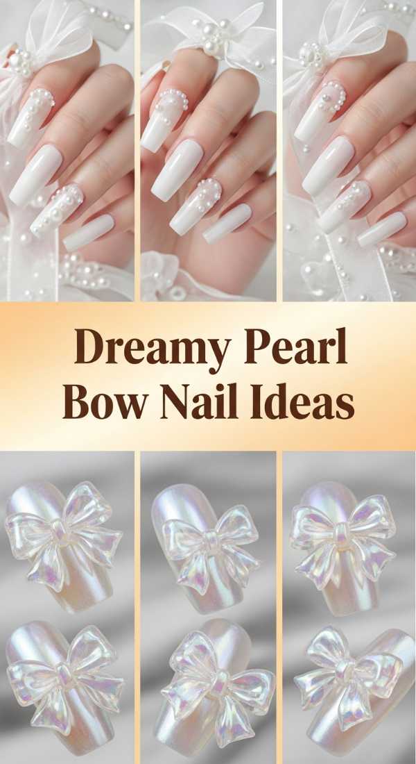 Dreamy Pearl Bow Nail Ideas 69ee4081df6e0