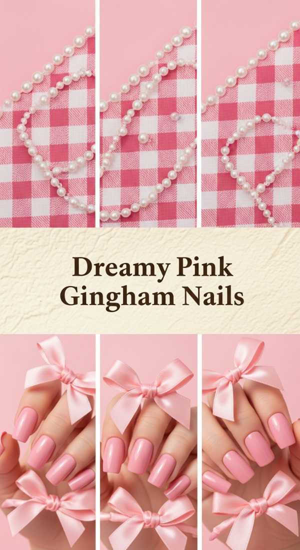 Dreamy Pink Gingham Nails 69f0ca5c9d47c