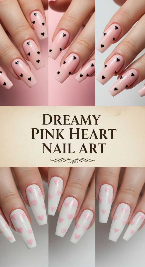 Dreamy Pink Heart Nail Art 69e651816edd1