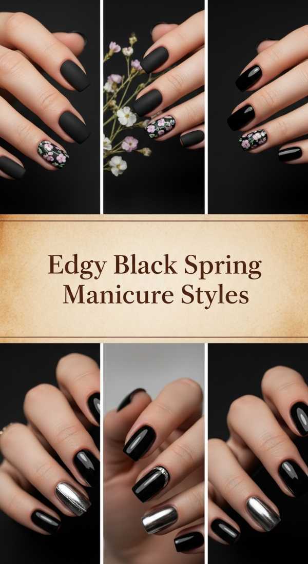 Edgy Black Spring Manicure Styles 69f24a8a335fb