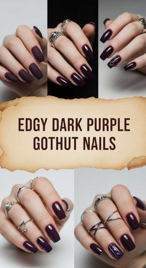 Edgy Dark Purple Gothic Nails 69f32b6a987af