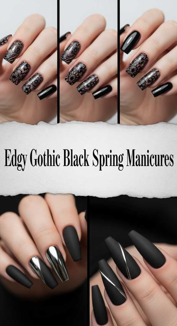 Edgy Gothic Black Spring Manicures 69f24a7761cc6