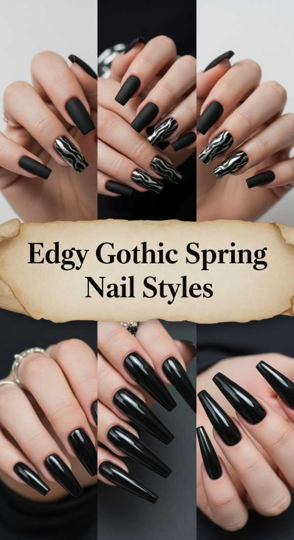 Edgy Gothic Spring Nail Styles 69ee419885df0
