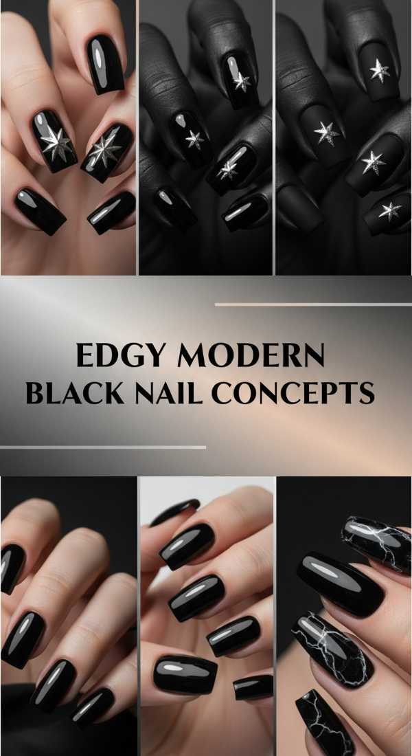 Edgy Modern Black Nail Concepts 69e350e880e8d