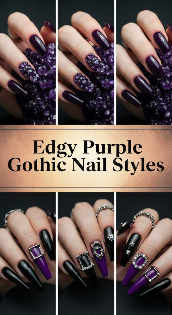 Edgy Purple Gothic Nail Styles 69e9cd0ca5fe8