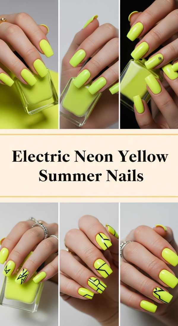 Electric Neon Yellow Summer Nails 69ef3c5a68459