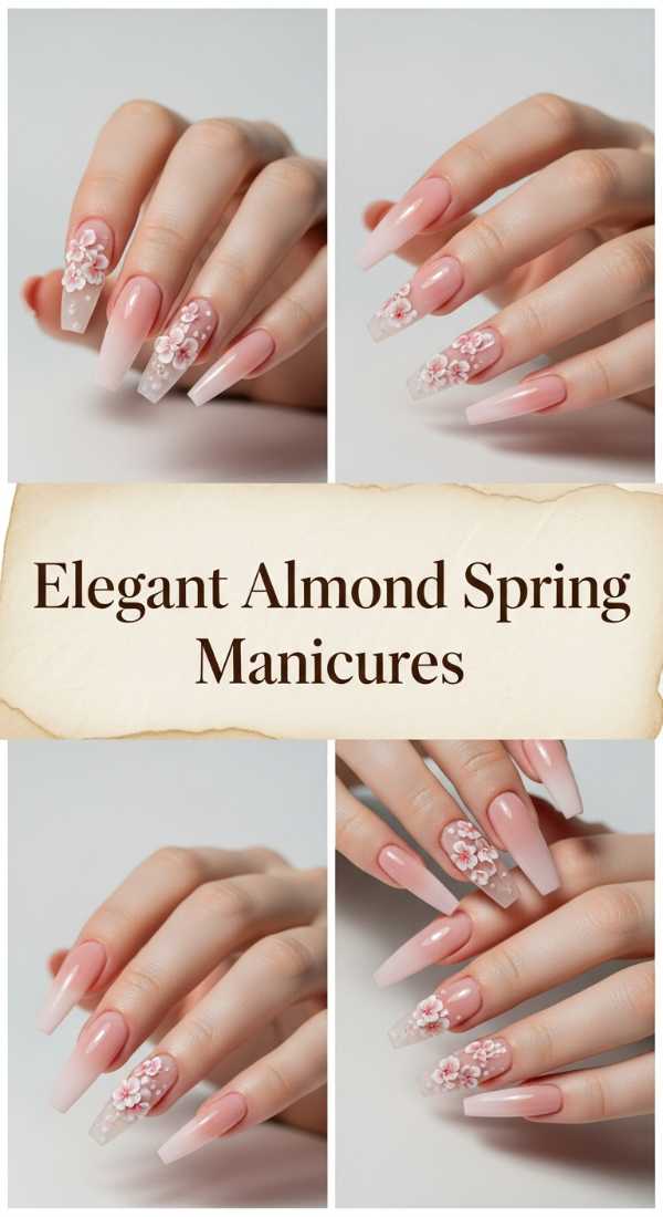 Elegant Almond Spring Manicures
