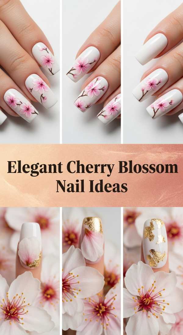 Elegant Cherry Blossom Nail Ideas 69ee408f224f8