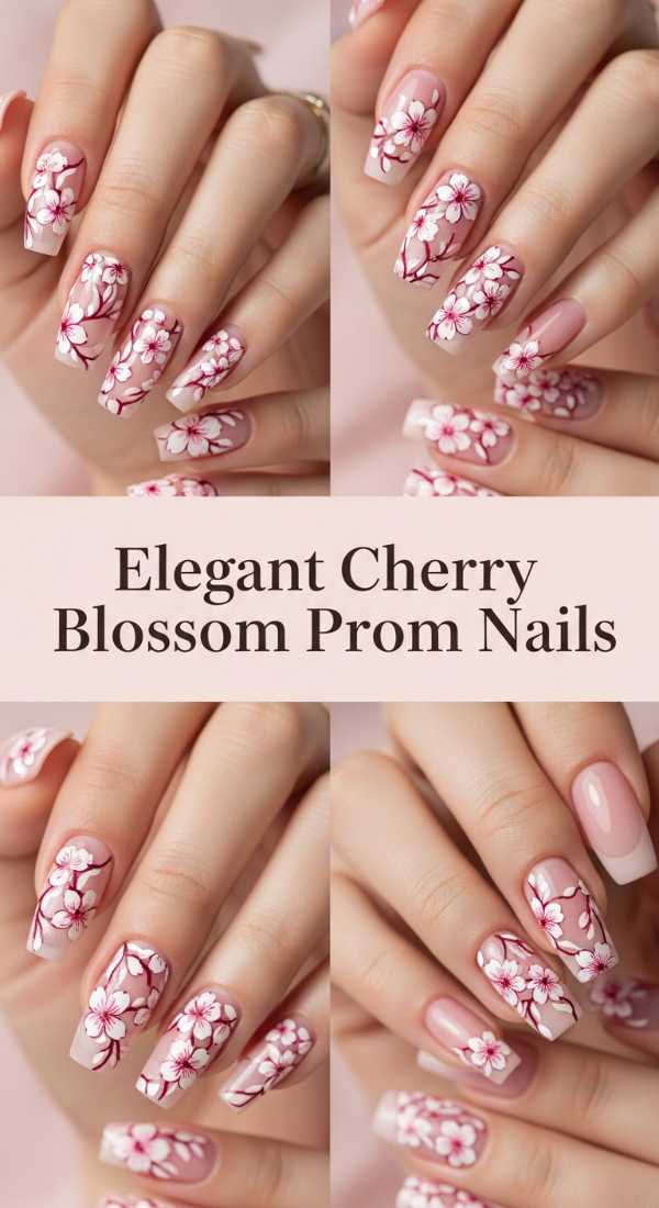 Elegant Cherry Blossom Prom Nails 69f0cc40eb0b7