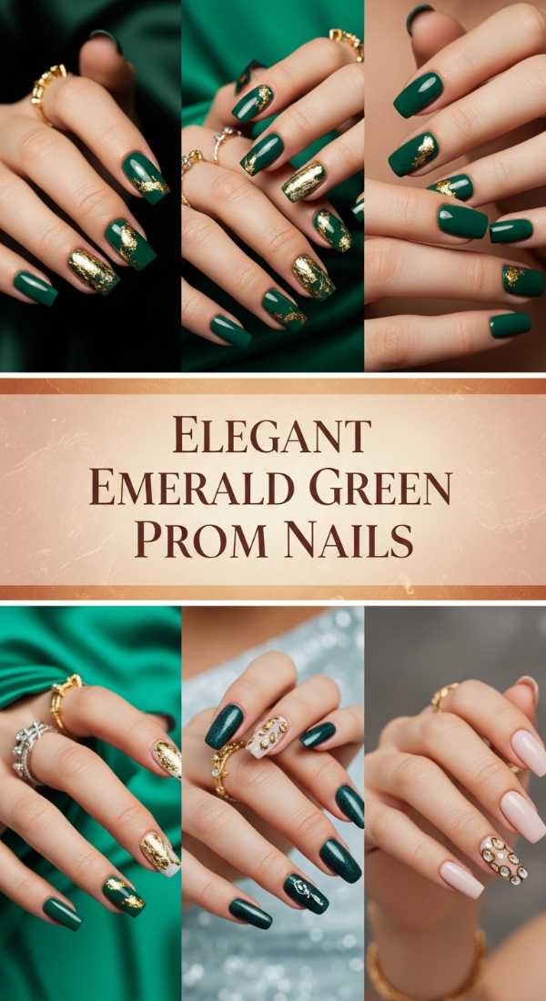 Elegant Emerald Green Prom Nails 69ef3abf65ce7