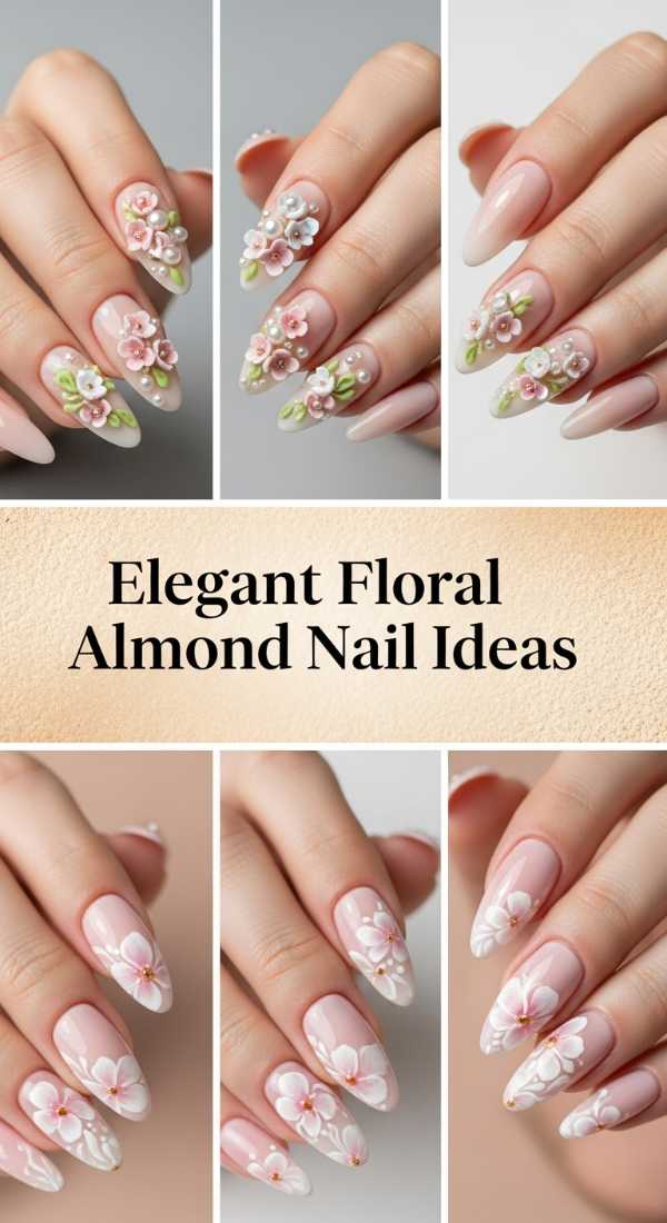 Elegant Floral Almond Nail Ideas 69df1ba31196b