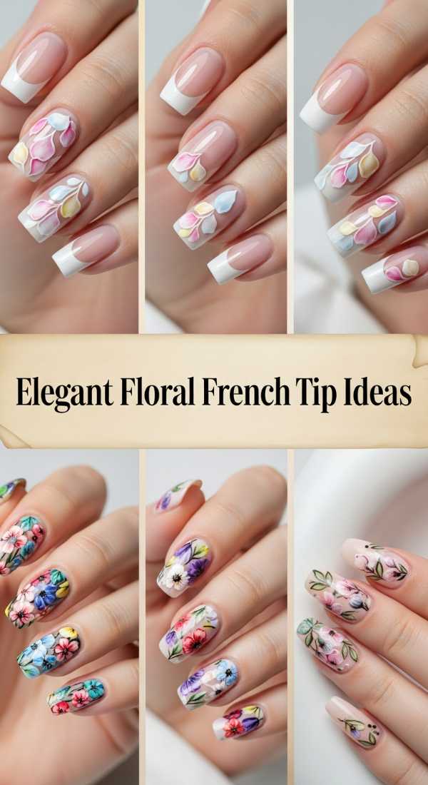 Elegant Floral French Tip Ideas 69e2730b3053e