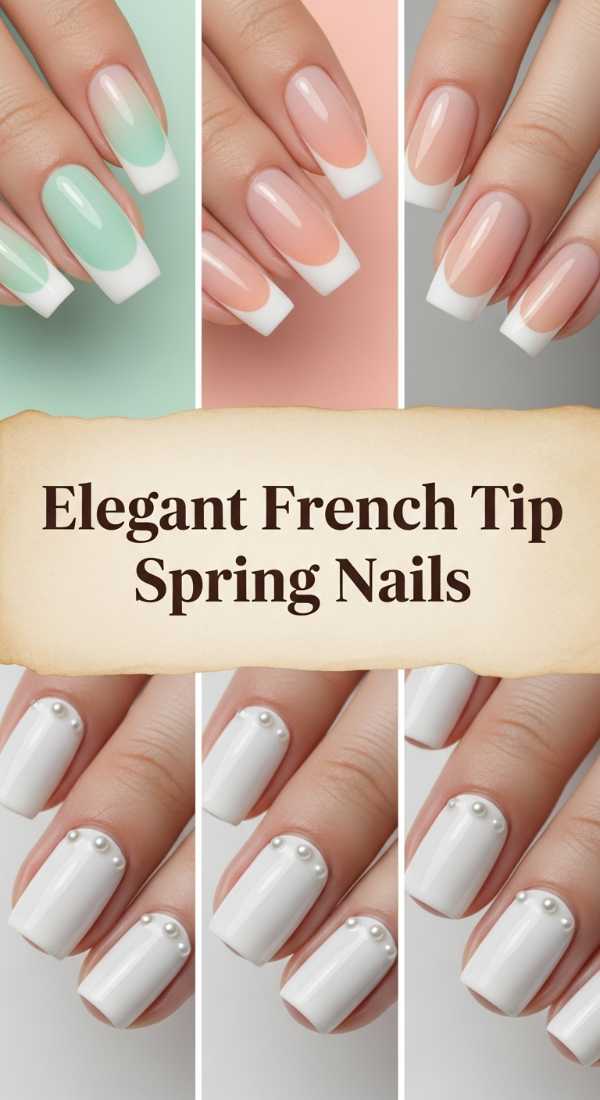 Elegant French Tip Spring Nails 69ecf8794e768