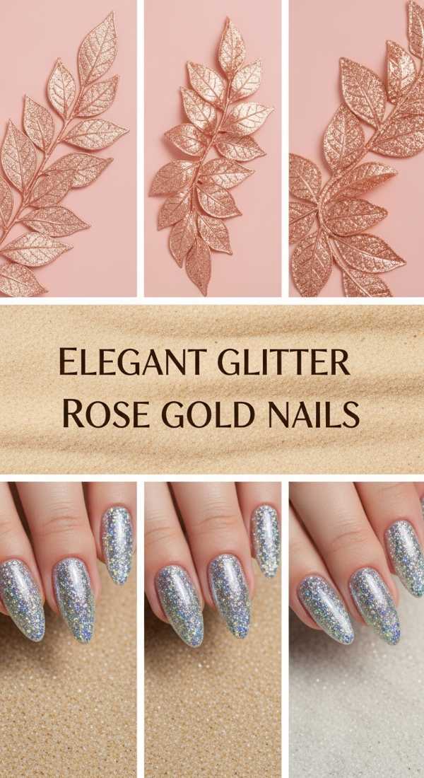Elegant Glitter Rose Gold Nails 69ee408287917