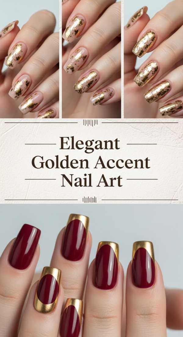 Elegant Golden Accent Nail Art 69ece5a0edc1c