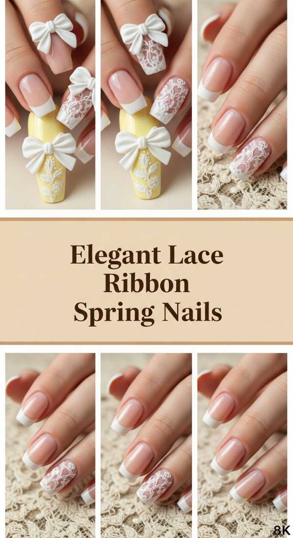 Elegant Lace Ribbon Spring Nails 69e9ccee57725