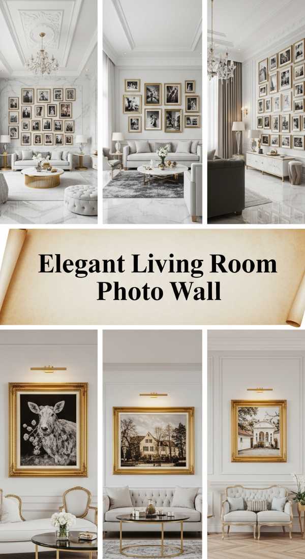 Elegant Living Room Photo Wall 69ed03351446c