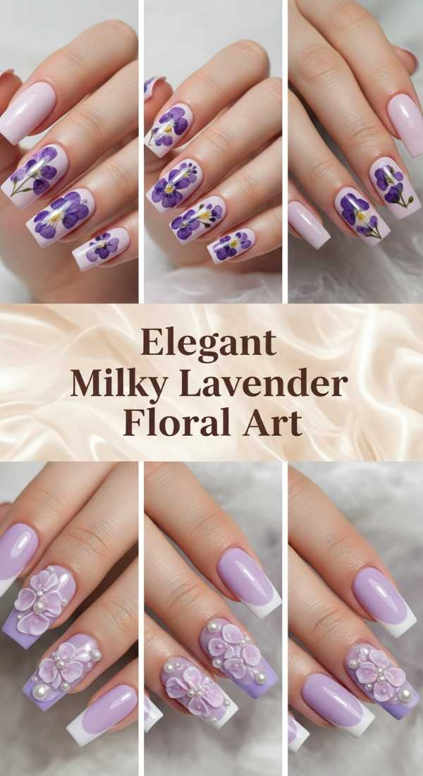 Elegant Milky Lavender Floral Art 69ee409f45eb8